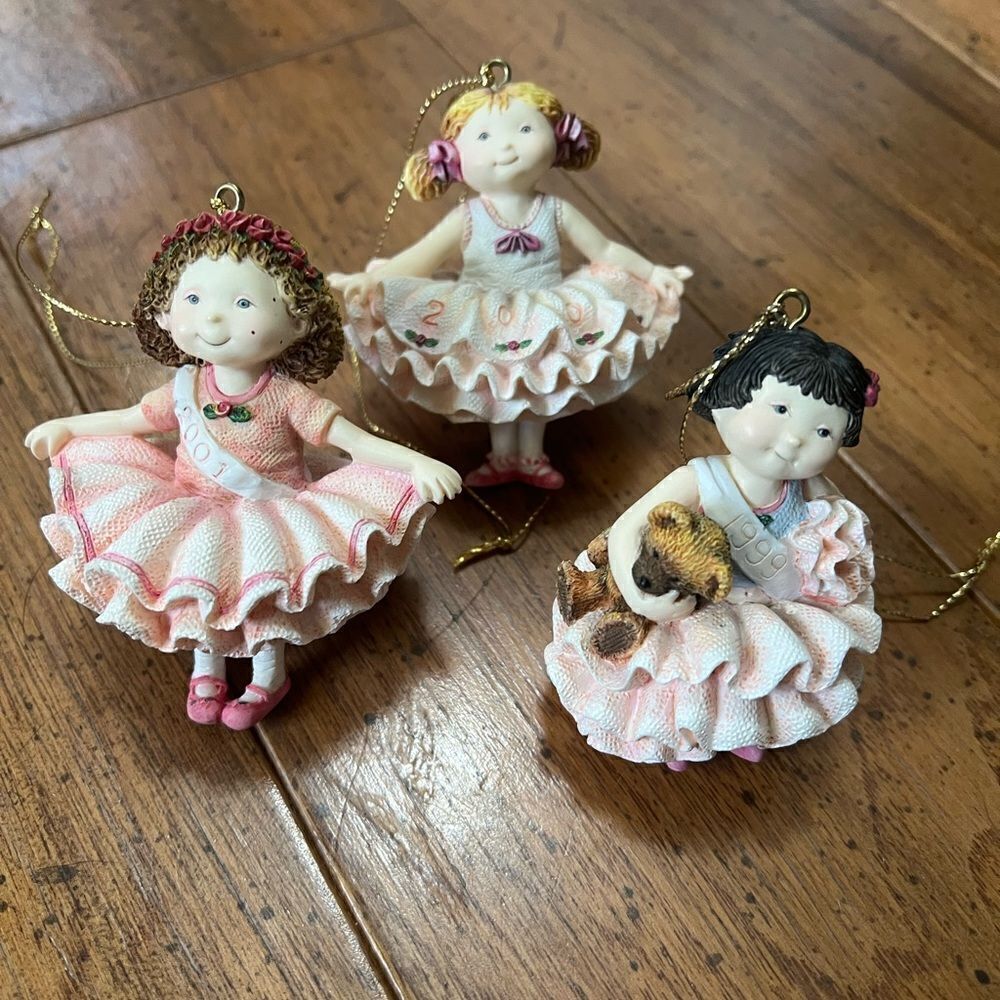 Vintage ballerina Christmas ornaments